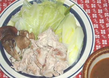 豚肉と野菜の水炊き