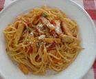 エリンギとトマトのスパゲティ